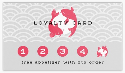 A asian food koi fish gray pink design for Loyalty Cards