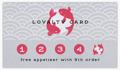 A asian food koi fish gray pink design for Loyalty Cards