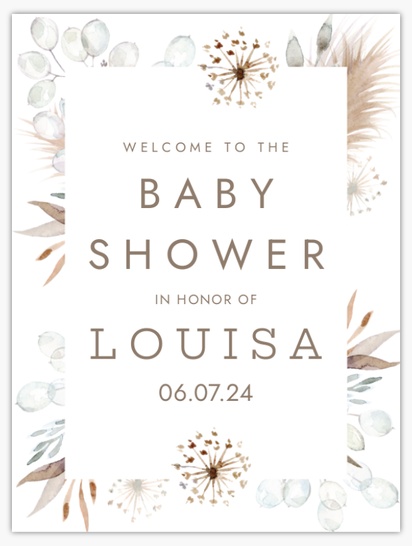 A bohemian baby white gray design for Floral