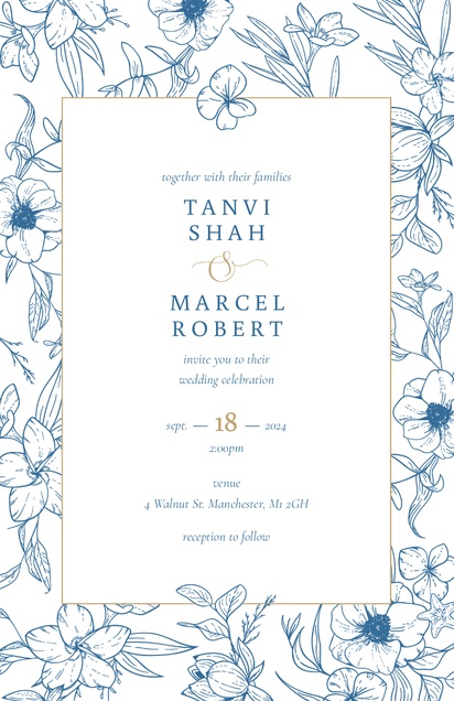Design Preview for Design Gallery: Floral Wedding Invitations, Flat 13.9 x 21.6 cm