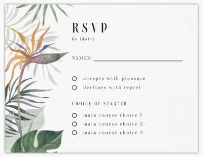 Design Preview for Templates for Greenery RSVP Cards , Flat 10.7 x 13.9 cm