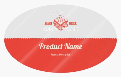 Design Preview for Design Gallery: Food Catering Product Labels on Sheets, Oval 12.7 x 7.6 cm