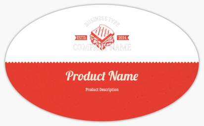 Design Preview for Catering Food Labels: Templates and Designs, 12.7 x  7.6 cm Oval