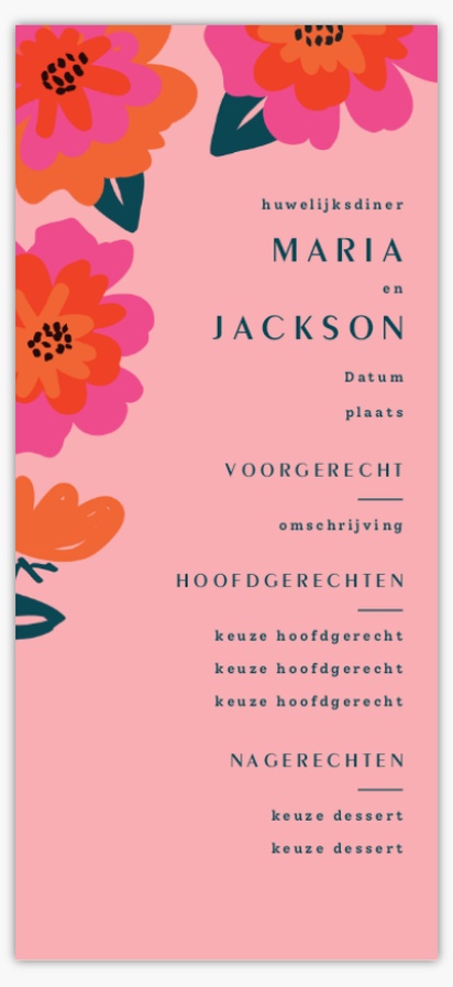 Voorvertoning ontwerp voor Ontwerpgalerij: Bloemen Menukaarten