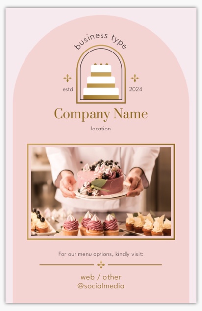 A cake shop menu gray brown design for Elegant