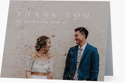A plain wedding thank you card cream design for Photo with 1 uploads