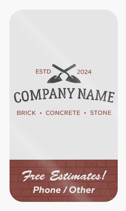 Design Preview for Design Gallery: Masonry & Bricklaying Product Labels on Sheets, Rounded Rectangle 8.7 x 4.9 cm