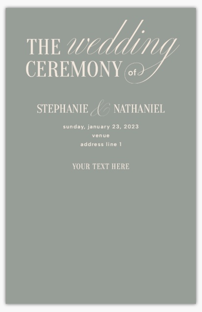 Design Preview for Typographical Wedding Programs Templates, 6" x 9"