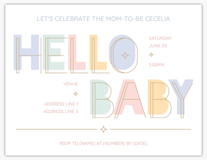Design Preview for Design Gallery: Bold & Colorful Baby Shower Invitations, 5.5" x 4"