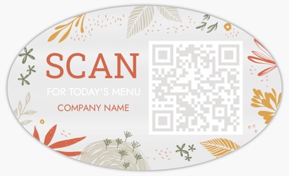 Design Preview for QR Code Stickers (Reusable), 3" x 5" Oval Horizontal