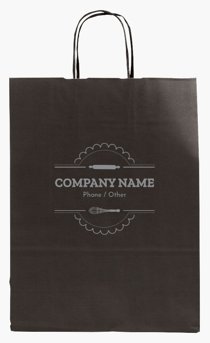 Design Preview for Design Gallery: Bakeries Single-Colour Paper Bags, M (26 x 11 x 34.5 cm)