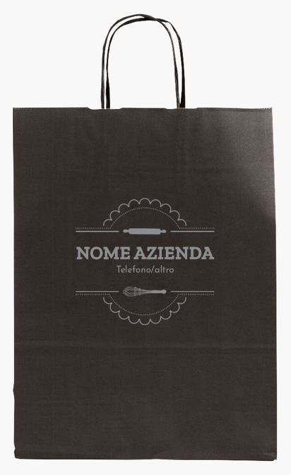 Anteprima design per Galleria di design: sacchetti di carta stampa monocolore per cibo e bevande, M (26 x 11 x 34.5 cm)