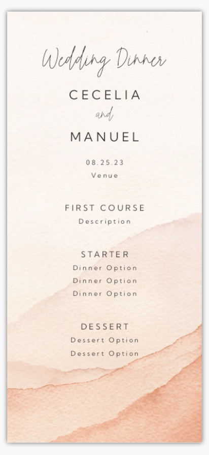 Design Preview for Design Gallery: Destination Wedding Menu Cards, 4" x 8" Flat