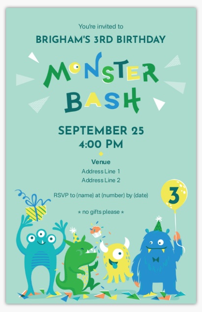 A birthday monsters gray green design for Theme