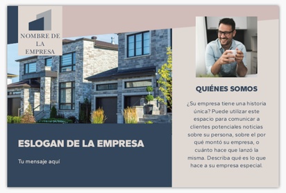 Un agencia inmobiliaria constructor de casas diseño gris azul con 2 imágenes