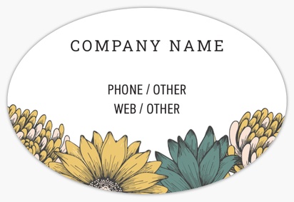 Design Preview for Design Gallery: Floral Product Labels, 7.6 x 5.1 cm Oval