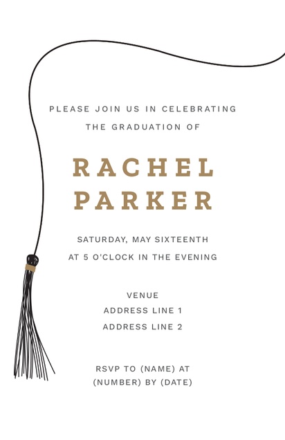 A graduation invitation arch photo cream white design for Graduation Party