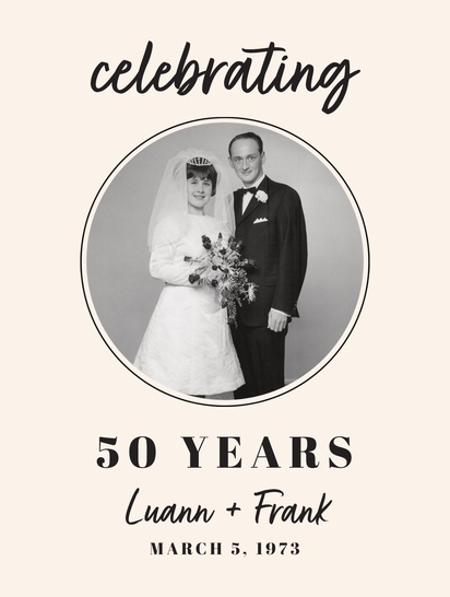A modern anniversary party white gray design for Occasion with 1 uploads