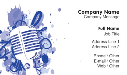 A promoter blue microphone white purple design for Art & Entertainment