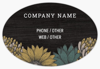 Design Preview for Design Gallery: Floral Product Labels, 7.6 x 5.1 cm Oval