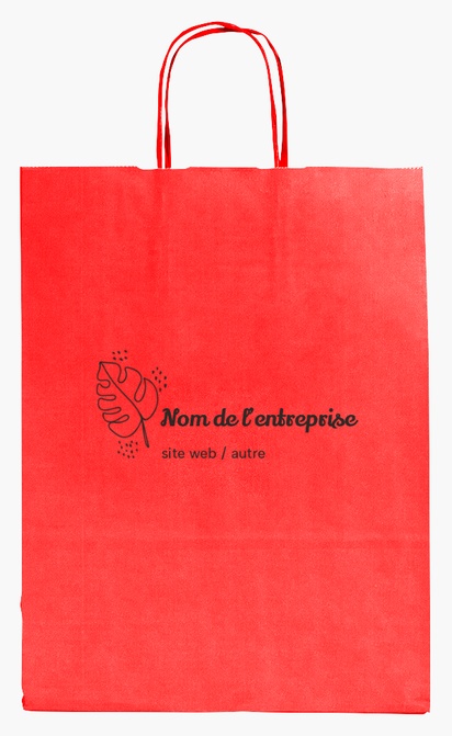 Aperçu du graphisme pour Galerie de modèles : sacs en papier impression monochrome pour minimal, M (26 x 11 x 34.5 cm)