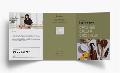 Forhåndsvisning av design for Designgalleri: Økologiske matbutikker Brosjyrer, 3-fløyet A6 (105 x 148 mm)