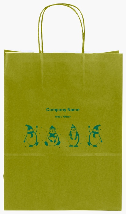 Design Preview for Design Gallery: Snowflakes & Winter Scenes Single-Colour Paper Bags, S (22 x 10 x 29 cm)