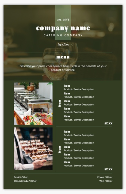 Design Preview for Food Catering Posters Templates, 11" x 17"