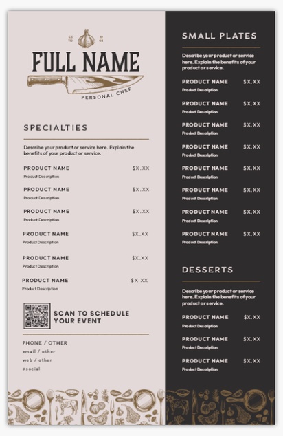 Design Preview for Food Catering Posters Templates, 11" x 17"