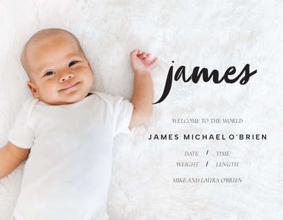 Design Preview for Templates for Birth Announcements Invitations and Announcements , Flat 10.7 x 13.9 cm
