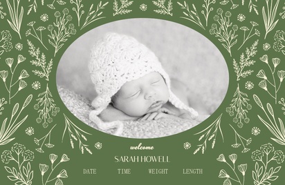 Design Preview for Templates for Birth Announcements Invitations and Announcements , Flat 11.7 x 18.2 cm