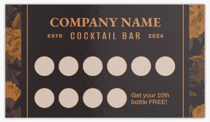 A liquor floral brown gray design for Loyalty Cards
