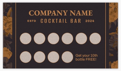 A liquor floral gray brown design for Loyalty Cards
