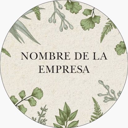 Vista previa del diseño de Galería de diseños de pegatinas en hojas para flores y follajes, 3,8 x 3,8 cm Circular