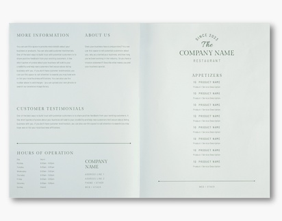 Design Preview for Restaurants Custom Brochures Templates, 11" x 17" Bi-fold