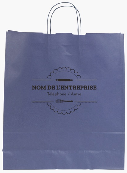 Aperçu du graphisme pour Galerie de modèles : sacs en papier impression monochrome pour commerce, L (36 x 12 x 41 cm)
