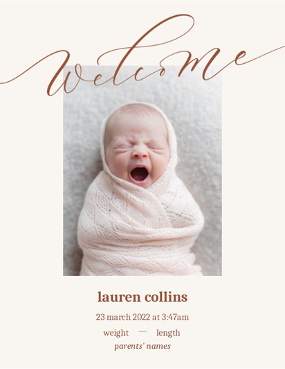 Design Preview for Design Gallery: Birth Announcements Invitations and Announcements, Flat 10.7 x 13.9 cm