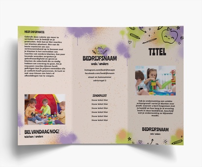 Voorvertoning ontwerp voor Ontwerpgalerij: Onderwijs en kinderopvang Flyers en folders, Drieluik DL (99 x 210 mm)