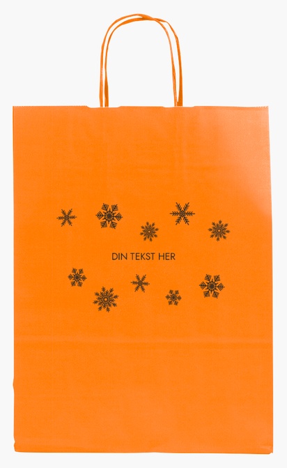 Forhåndsvisning av design for Designgalleri: Snøfnugg og vintervær Ensfargede papirposer med trykk, M (26 x 11 x 34.5 cm)