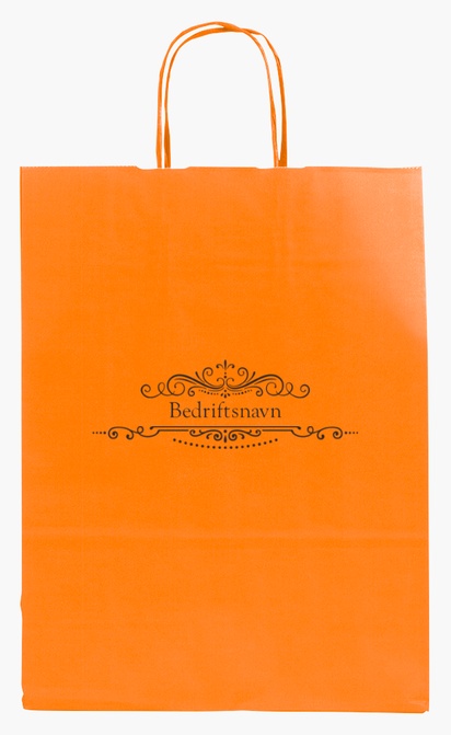 Forhåndsvisning av design for Designgalleri: Bondens marked Ensfargede papirposer med trykk, M (26 x 11 x 34.5 cm)
