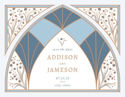 A wedding save the date white cream design for Spring