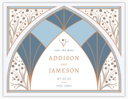 A wedding save the date white purple design for Spring