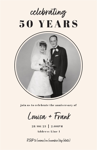 Design Preview for Templates for Wedding Events Invitations and Announcements , Flat 11.7 x 18.2 cm