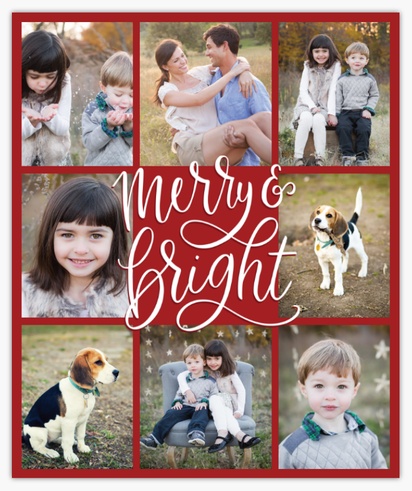A christmas photo grid brown pink design for Holiday with 8 uploads
