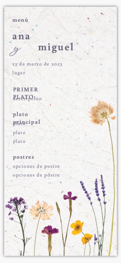 Vista previa del diseño de Galería de diseños de menús de ceremonia para floral