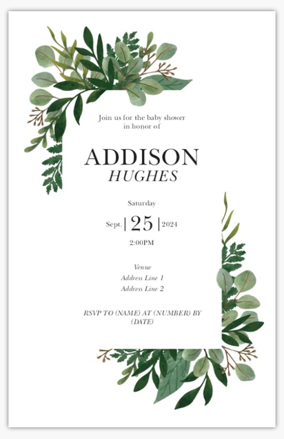 A gender neutral baby shower greenery white gray design for Type