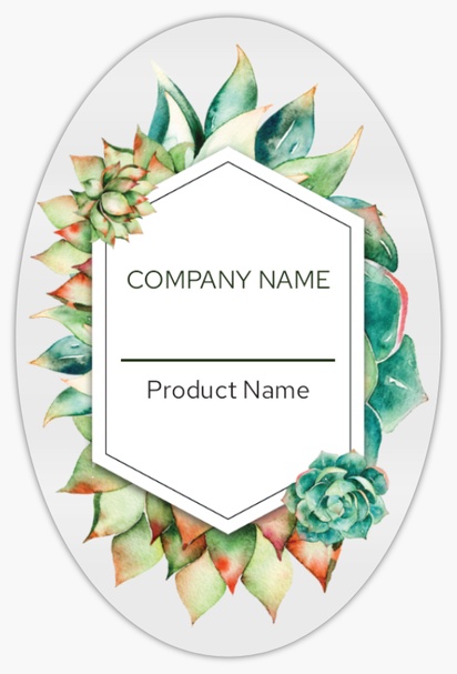 Design Preview for Design Gallery: Beauty & Spa Reusable Stickers, 2" x 3" Oval Vertical