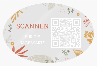 Designvorschau für Designgalerie: Etiketten auf Rolle Florale Muster, Oval 6 x 4 cm Transparenter Kunststoff