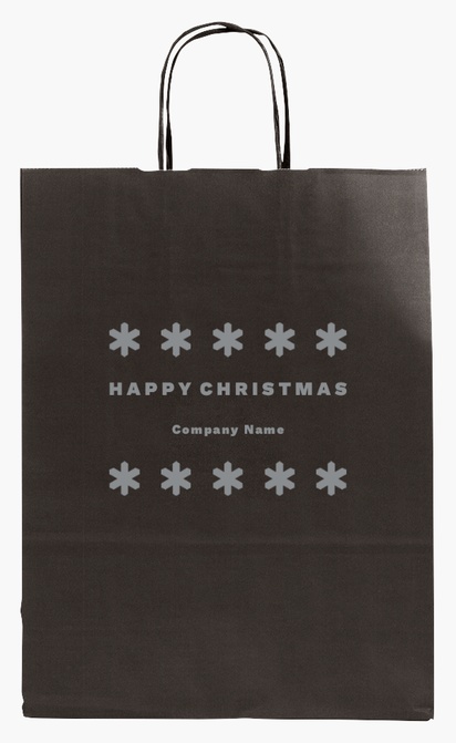 Design Preview for Design Gallery: Snowflakes & Winter Scenes Single-Colour Paper Bags, M (26 x 11 x 34.5 cm)