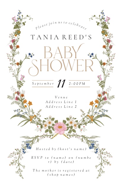 Design Preview for Design Gallery: Baby Invitations and Announcements, Flat 11.7 x 18.2 cm